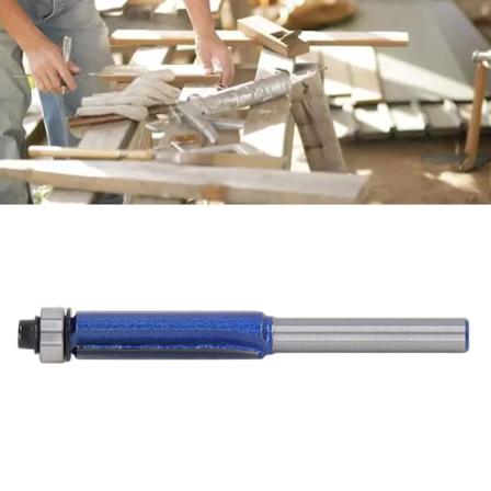 Blå Fasefres Profesjonell Robust Stabil Kantbeskjæring Freserbit for Trebearbeiding 6mm Skaft 6x3/8x30