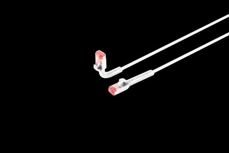 OEM Patchkabel RJ45, CAT6A 500Mhz, 1,0m, weiss, U-STP(U/FTP), TPE, biegbare Stecker 90Grade