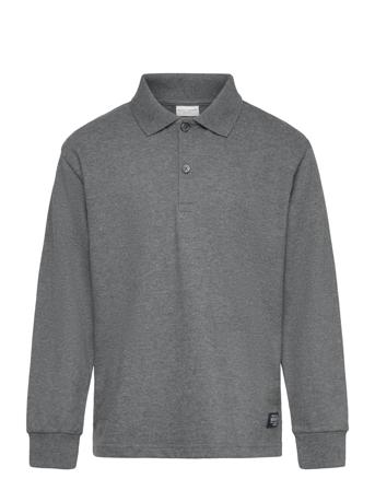 Nkmvolo Ls Nreg Polo Tops T-shirts Polo Shirts Long-sleeved Polo Shirts Grey Name It