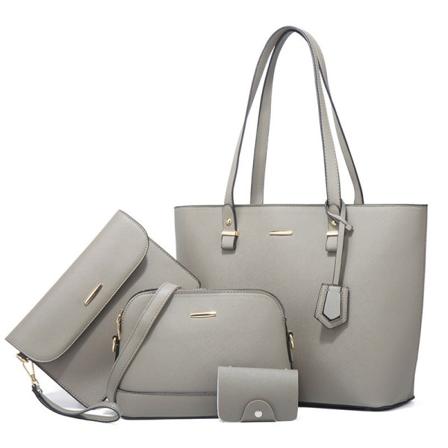 Naisten naisten käsilaukku Trendikäs Retro Lady Olkalaukku Suuren kapasiteetin muoti Silver Gray