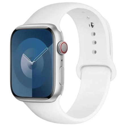 Lämplig för äpplen Silikon sportband för Apple Watch -rem49mm 44mm 45mm 40mm 41mm 42mm 38mm armband iwatch series9 8 7 6 5 4 3SE Ultra White 38mm-40mm