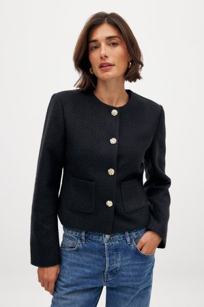 NA-KD Tweed Jacket - Lättviktsjackor - Svart - EU 42