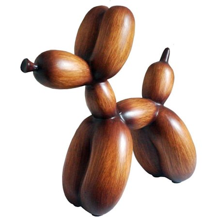 Träimitation Ballong Hund Skulptur, Väggkonst Hylla Dekoration Accenter Hund Staty, Handgjord, för Bokhylla, Skrivbord Juldekoration