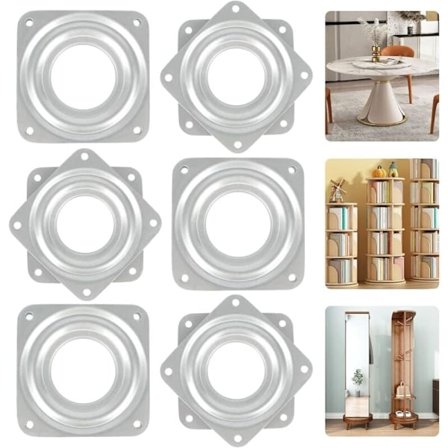 360 astetta pyörivä levy, 6 osaa, metallinen pyörivä levy, TV:n pyörivä levy, neliönmuotoinen pyörivä levy, 4 kuulalaakeria, kääntölevy 