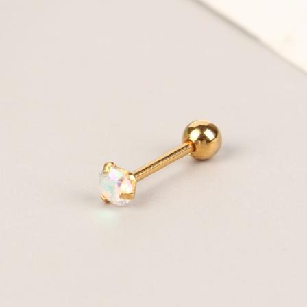 1 STK Små ørestikker Bruskøreringe Farverig skinnende mode J Gold 3MM