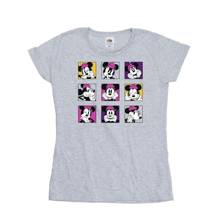 Disney Dam/Kvinnor Minnie Mouse Squares Bomull T-shirt S Spor