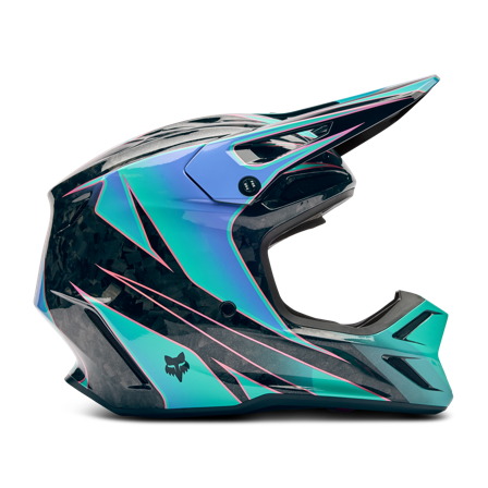 Cască Motocross FOX V3 RS Canvas turcoaz XL