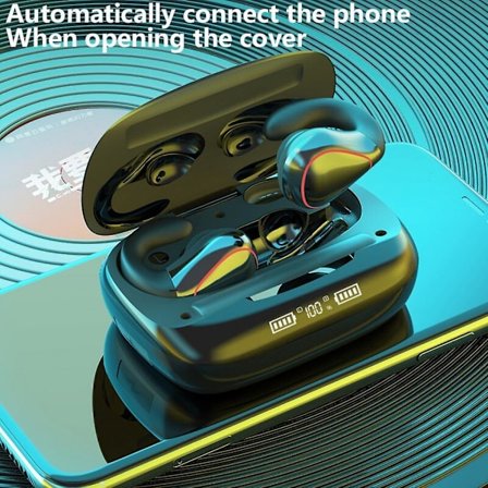 Uppladdningsbara Hifi trådlösa hörlurar med mikrofon öronsnäckor mobiltelefon Bluetooth 5.0 öronsnäckor Mini Stereo Sport öronproppar(svart)