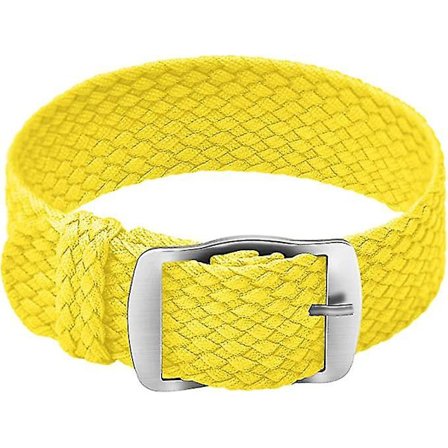 Nylon armbåndsur med rustfrit stålspænde, unisex (14 mm, gul)