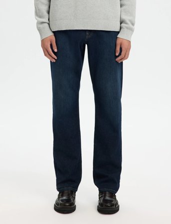 Selected Slh196-Straight Cleo Flex Db 615 Jns Nos - Navy - 34 x 32