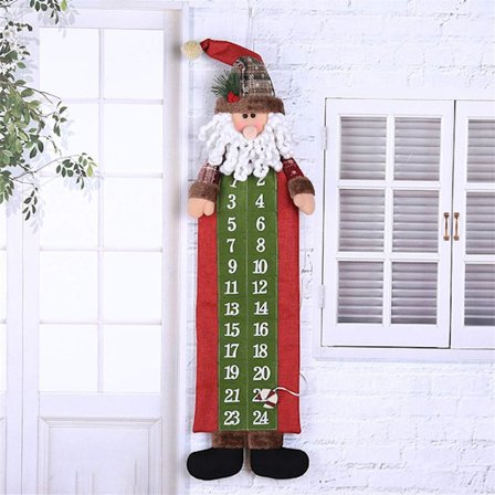 Söpö joulunukke joulukalenteri Uudelleenkäytettävä kangas joulu Hän