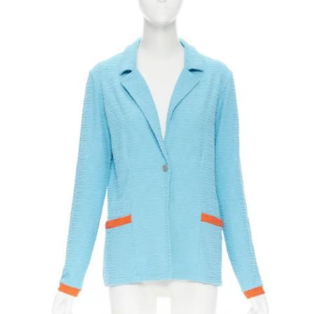 Chanel Vintage Pre-owned Polyester overtj Blå, Dame Vintage Jakker