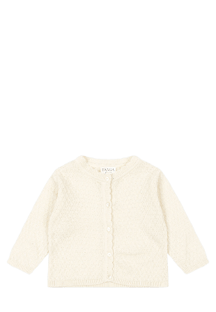 Fanga Fontana Venti Pointelle Cardigan Gots Överdelar & bodies Unisex Vit 3M