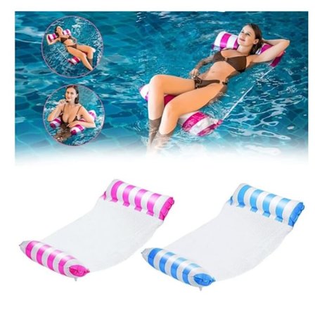 Stycken Flytande Vilstol Flyt Hammock, 4 i 1 Uppblåsbara Poolflottar, Vikbar Uppblåsbar Flytande Hammock, Uppblåsbar Flytande Säng för Vuxna och Barn