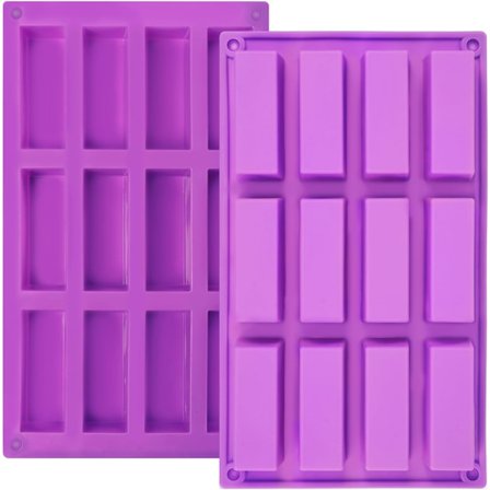 2 Pakkaus Granolapatukka Muotti Silikonimuotti, 12 Onkaloinen Suorakulmainen Energiapatukka Muotti, Viljapatukka Muotit Ganachelle, Suklaapatukalle, 