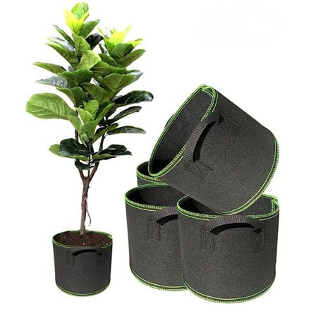5 planteposer, 38L non-woven potetpotte tomatplantepose med