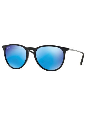 Ray Ban highstreet Unisex Sunglasses with a frame made of plastic in black and plastic lenses in green mirror