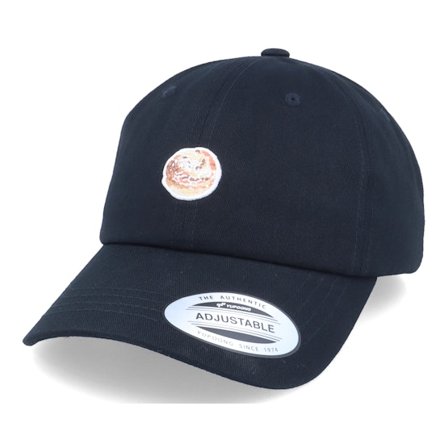 Iconic - Swedish Kanelbulle Cinnamon Roll Black Dad Cap Unconstructed Black Cap - @ Hatstore