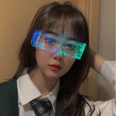 Led Luminous Solglasögon Vintage Punk Goggles Herr Dam Mode Party G