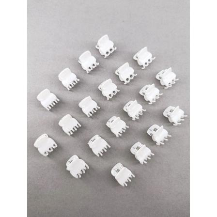 20 St. Mjolkvita Små Hårklämmor 15x14 Mm