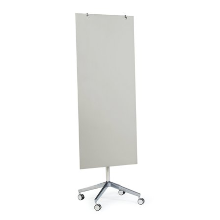 Mobile Glasschreibtafel STELLA, grau
