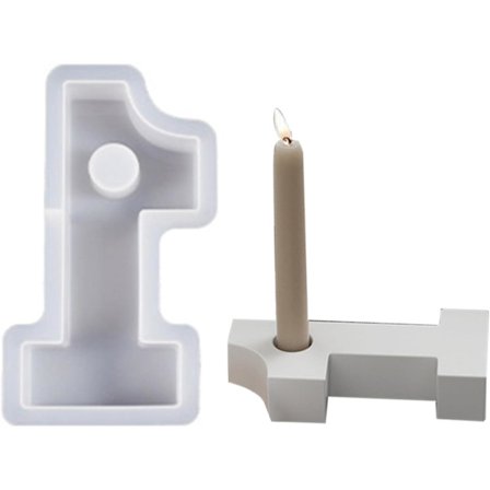 Numeromuotti 1-4, DIY-silikonimuotti, 3D-käsintehdyt kynttilänjalkamuotit, kipsimuotti, kynttilänjalkamuotti