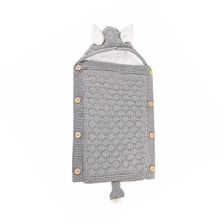 Nyfødte Barnevogn Sovepose Baby Konvolutt Strikket Swaddle Fotpose