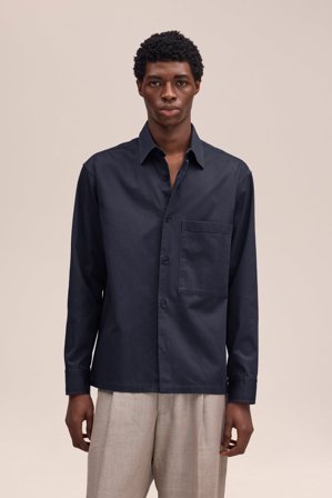 NN.07 Freddy Hemdjacke Herren Blau Bio-Baumwolle