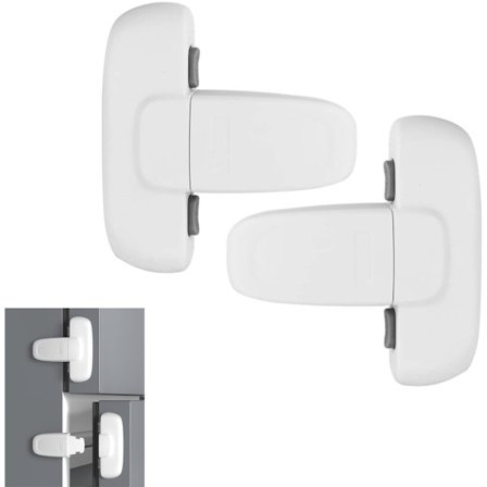 2 stk. - køleskabslåse til børn - køleskabsdørlås til hjemmet - babysikkerhed - skabslåse