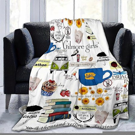 Gilmore Girls Mat-Tema Plysjteppe - Mykt, Koselig Flanellpledd For Sofa, Seng, Kontor - Perfekt Bursdagsgave Til Fans