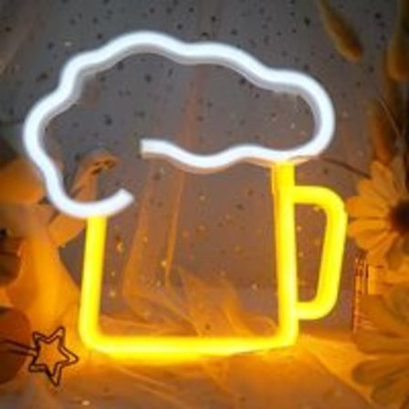 Neonölsskyltar, Neonljus LED Neonljus Batteri och USB Neon Bar Skylt Gul Vit LED Skyltar Dekor för Rum Vägg Neon Skylt för Jul, Bröllop,