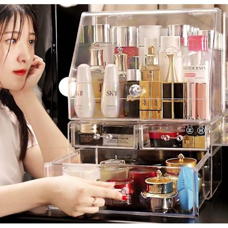 Kosmetikförvaringslåda Makeup Organizer Dammsäker Lock