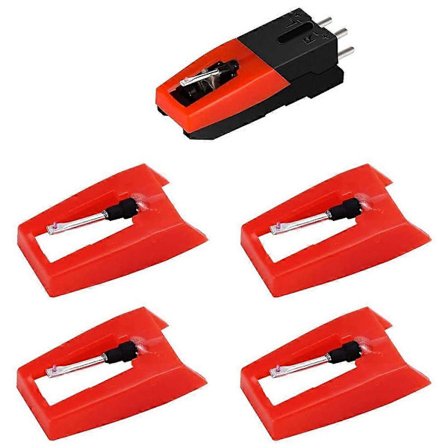 Platespiller Nål, 1 stk Platespiller med 4 stk Diamant Stylus Erstatning for , , ION, LP