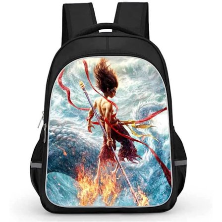 Nezha 2: Den magiske dreng hjemsøger havet anime rygsæk, 30cm x 17cm x 40cm stor D rygsæk, personlig computer taske
