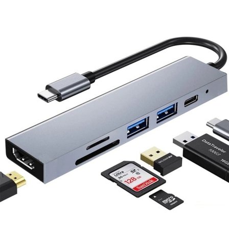 USB 3.1 Typ-C Hub To HDMI Multi Splitter Adapter 4K Thunderbolt 3 USB C Hub med TF SD Reader Slot