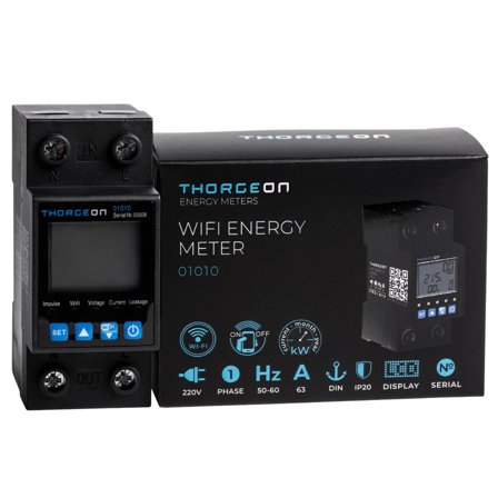 ThorgeOn 1-fas Wi-Fi Energimåler 63A 1P DIN IP20