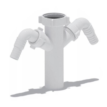 Avloppsrörsanslutning med dubbel diskmaskinsanslutning 1 1/2" Bsp X 40mm