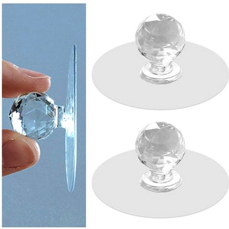 8-delars transparenta lådhandtag diamantformade kristallhandtag för garderober skåp sminkbord möbeldörrar och fönster självhäftande