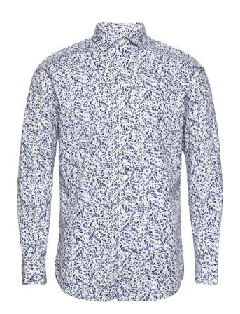 Jprblamonaco Print Shirt L/S Skjorte Business Blå Jack & J S*Betinget Tilbud