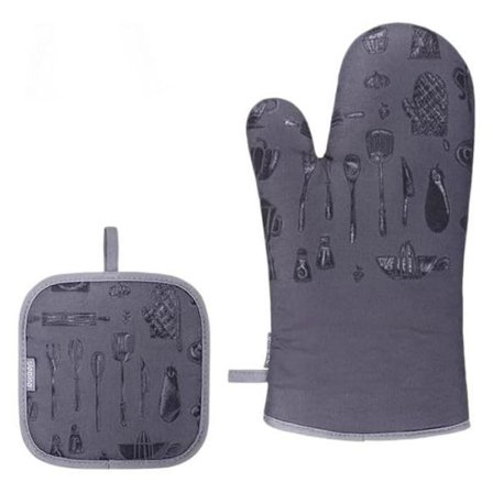 Ovnvotter, kjøkkenvotter, varmebestandige, grytekluter for ovn, grilling, matlaging, håndtering, 1 par, svart