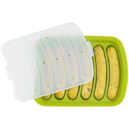 Pølsemager Form 6 Gitter Silicone Gør-det-selv Skinke Hotdog Magning Forme Med Låg Køkken Husholdnings Pølser Kage Bagning Værktøj Forme