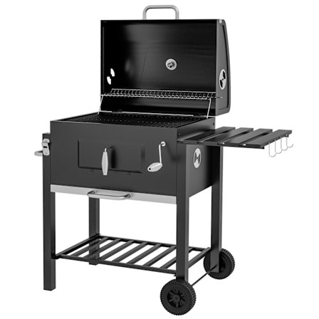 Grill Cart Kulgrill Bbq Stående Grill, Rustfrit Stål, Sort, 113X65X108Cm