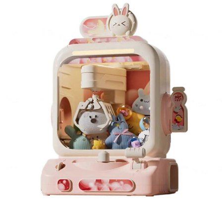 Flerfarvede Stickle Bricks Mini Klo Maskine Slik Grabber Maskine Med 12 Mønter Og 30 Dukker Klo Maskine Griber Til Børn Til Drenge [DB]