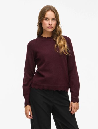 Vila Vinikolina O-Neck L/S Knit Top - Noos - Brown - M