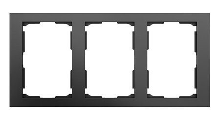 Elko Plus Kombinationsram 2-vägs, 3-fack Svart, Strömbrytare & vägguttag