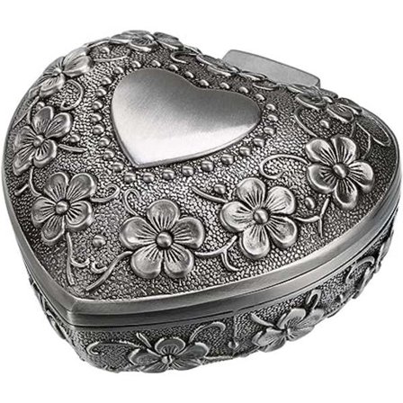 Vintage Hjerte Smykkeæske - Lille Antik Ring/Øreringe/Halskæde