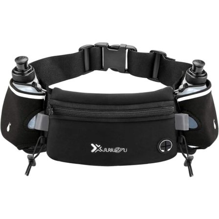 Løbebælte med Vandflasker, Vandbælte Vandafvisende Midjeväske Passer iPhones Justerbar Sportsmidje