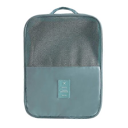 2 stk. blå, skoposer til rejser, kan rumme 3 par sko, bærbar skoopbevaringspose, vandtæt skopakkekuber med håndtag, sko MRJ