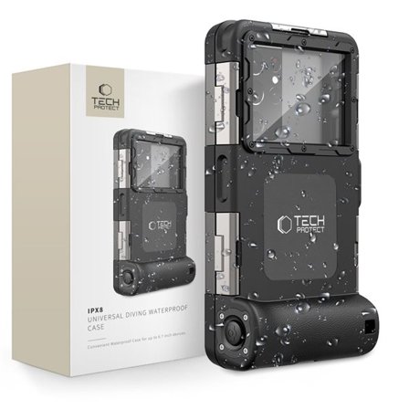 Tech-Protect vandtæt etui IPX8 til 4,7-6,7" smartphones - sort