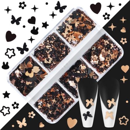 Heart Nail Art Glitter Paljetter 3D Love Heart Nail Art Sticker Decals Hologr
